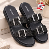 BFIRST Blue Sparkle Flat Sandals.