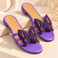 BFIRST Butterfly Bliss Beaded Flat Sandals